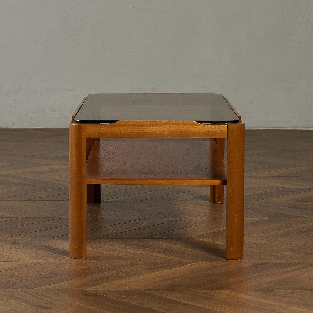 ヴィンテージ スモークガラストップ コーヒーテーブル