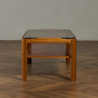 ヴィンテージ スモークガラストップ コーヒーテーブル