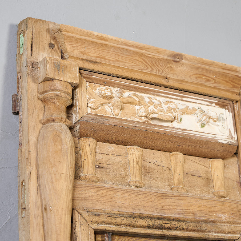 英国 アンティーク 両開き 鉄格子 ウッド ドア 2点セット