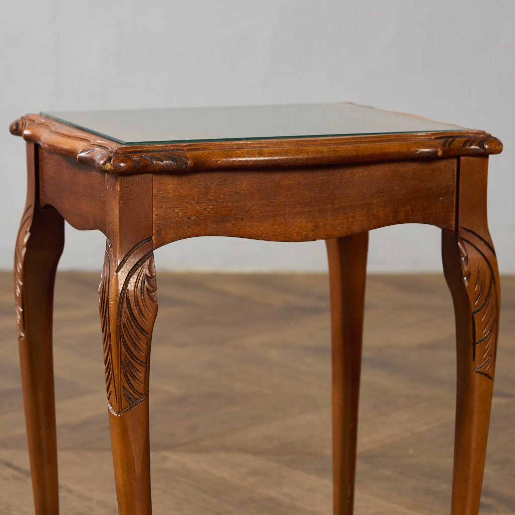 英国 クラシック ガラストップ ネストテーブル