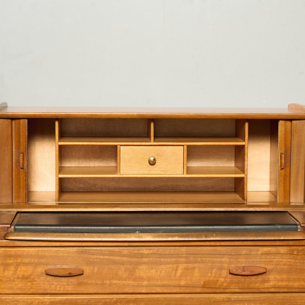 英国 ヴィンテージ 蛇腹扉 ライティングビューロー