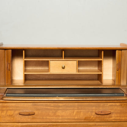 英国 ヴィンテージ 蛇腹扉 ライティングビューロー