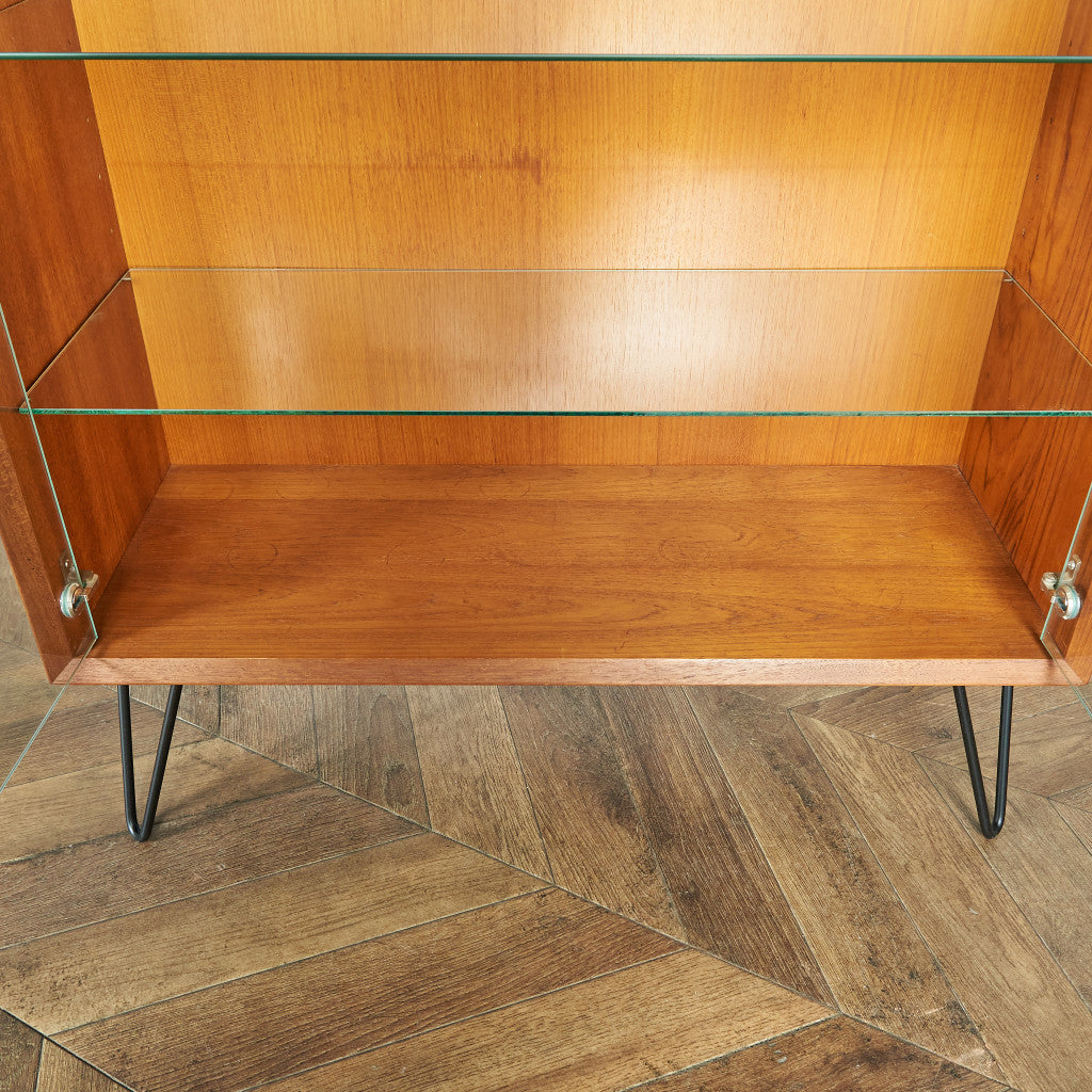 デンマークヴィンテージ オープンブックケース / カスタム アイアンヘアピンレッグ