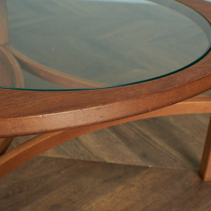 ヴィンテージ トライアングル ガラストップテーブル