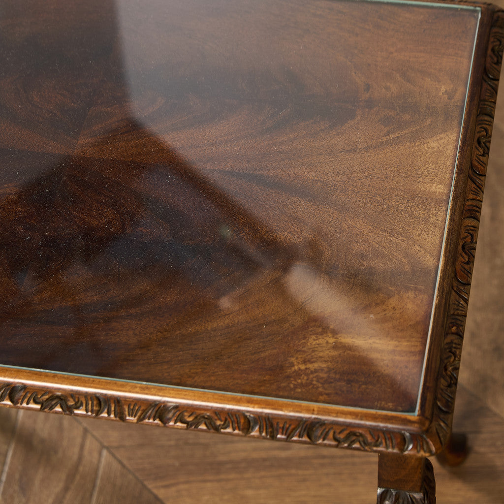 英国 クラシック ガラストップ ネストテーブル