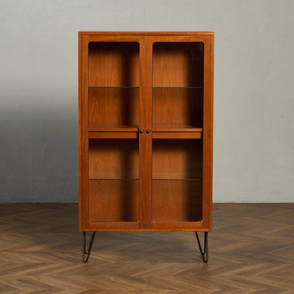 Fresco ガラス ブックケース カスタム アイアン ヘアピンレッグ