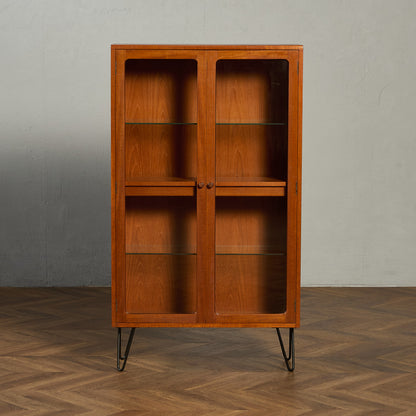 Fresco ガラス ブックケース カスタム アイアン ヘアピンレッグ