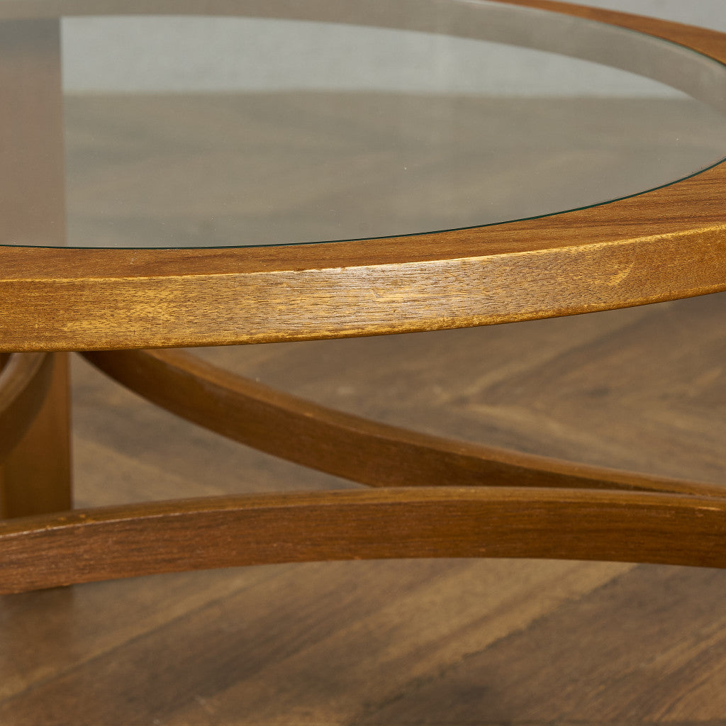 ヴィンテージ トライアングル ガラストップテーブル