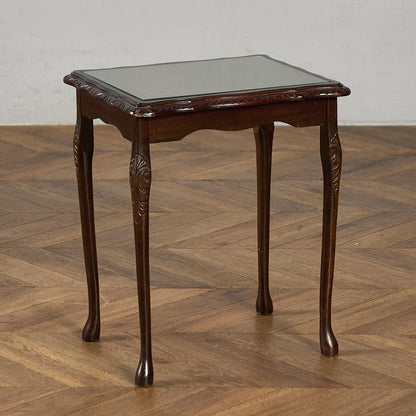 英国 クラシック ガラストップ ネストテーブル