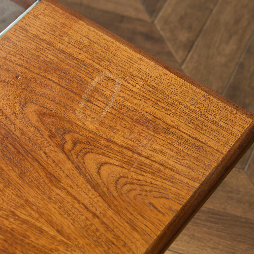 ロングジョン ヴィンテージ ガラストップ コーヒーテーブル