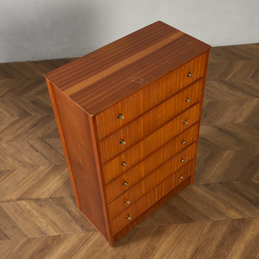 英国 ヴィンテージ 6段 トール チェスト