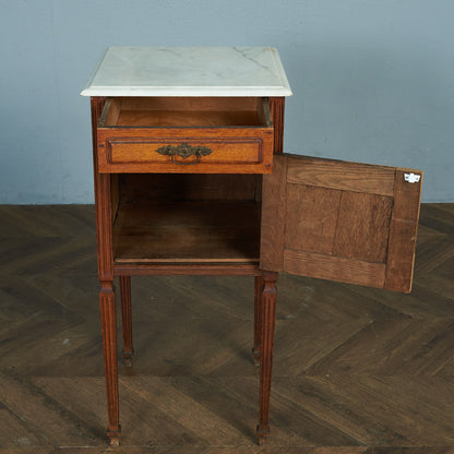 British antique marble top side cabinet #81710