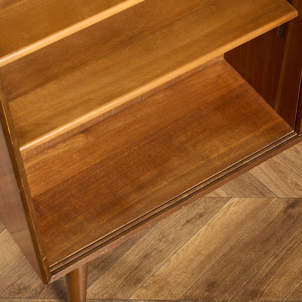 ヴィンテージ ナロー ガラスキャビネット ブックケース