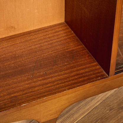 英国 ヴィンテージ ナロー ガラス ブックケース