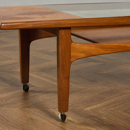 ロングジョン ヴィンテージ ガラストップ コーヒーテーブル