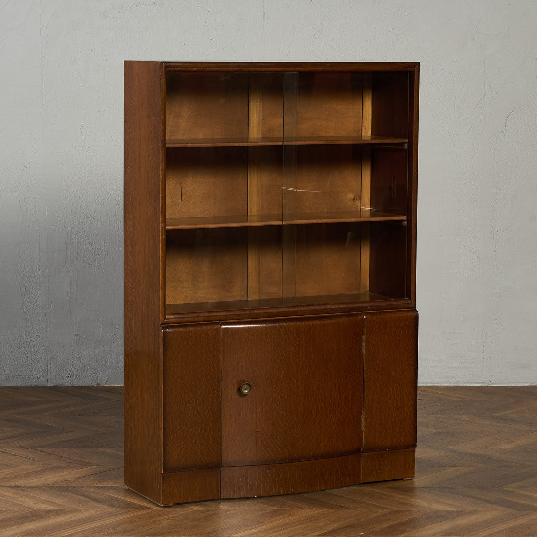 英国 クラシック ガラス ブックケース 食器棚