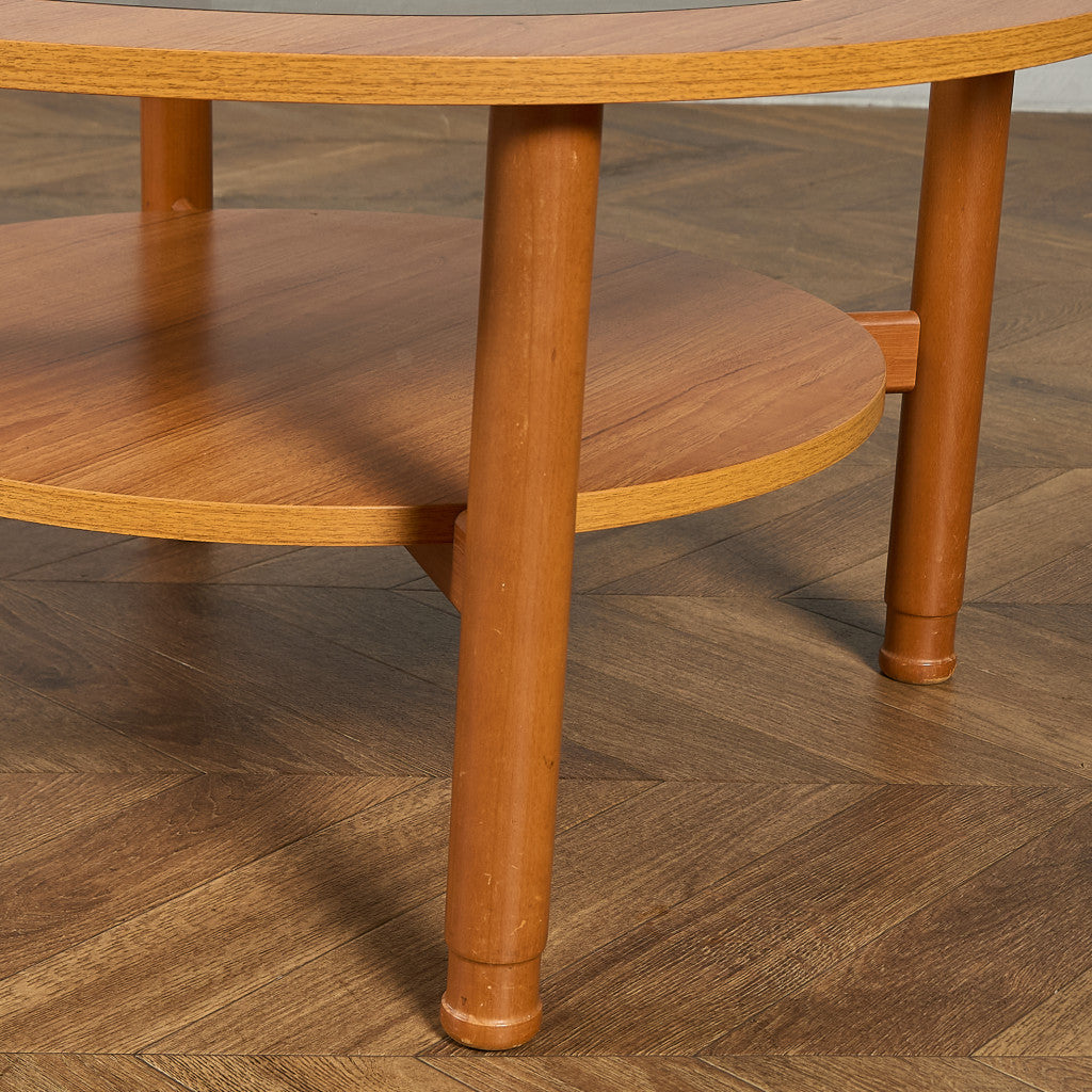 ヴィンテージ スモーク ガラストップ コーヒーテーブル センターテーブル