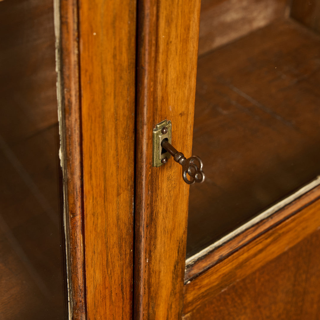 英国 クラシック オーク材 ブックケース 食器棚