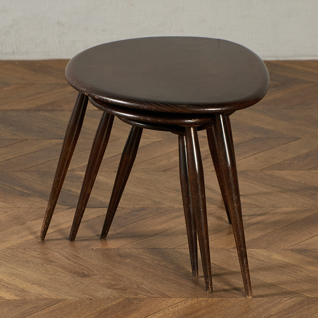 ヴィンテージ ネストテーブル ぺブルテーブル ブルーラベル