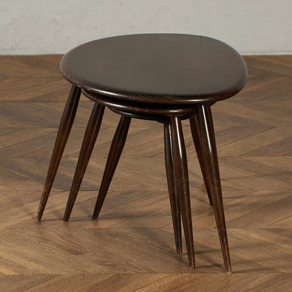 ヴィンテージ ネストテーブル ぺブルテーブル ブルーラベル