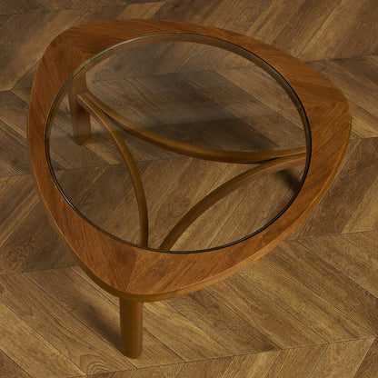 ヴィンテージ トライアングル ガラストップテーブル