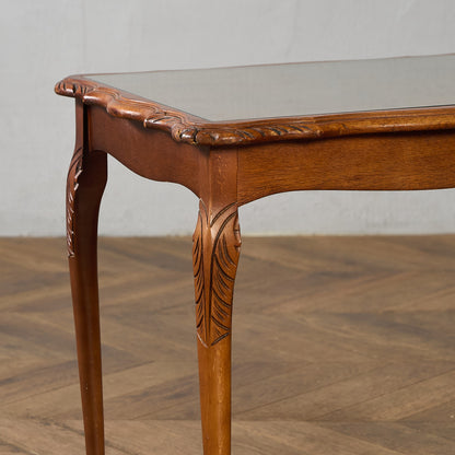 英国 クラシック ガラストップ ネストテーブル