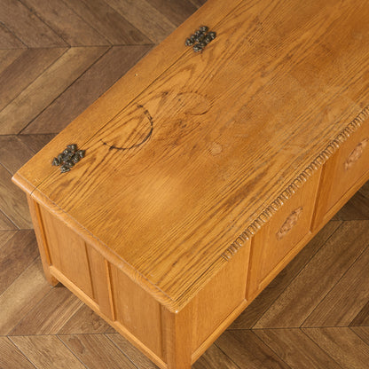 英国 クラシック オーク材 ブランケットボックス