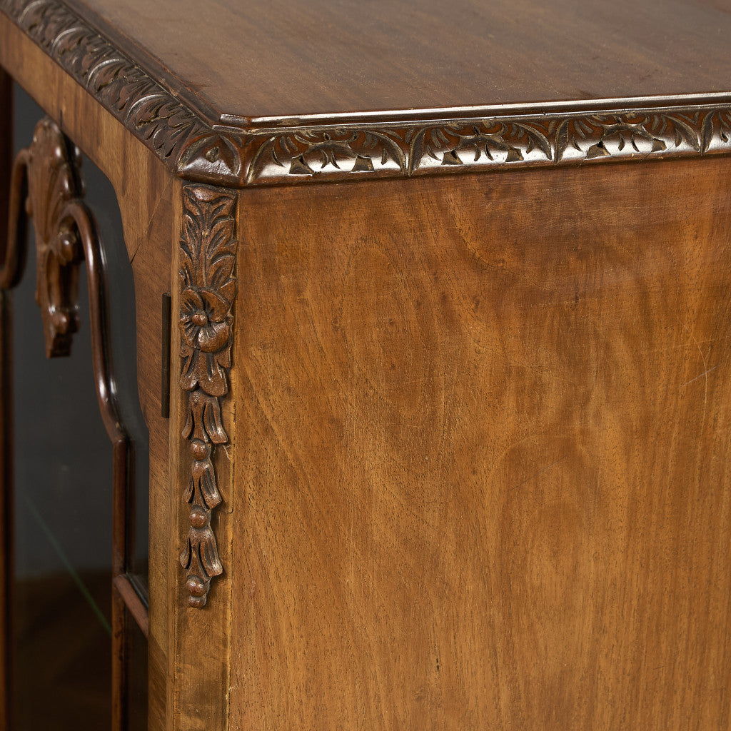 英国 クラシック ウォールナット ブックケース 食器棚