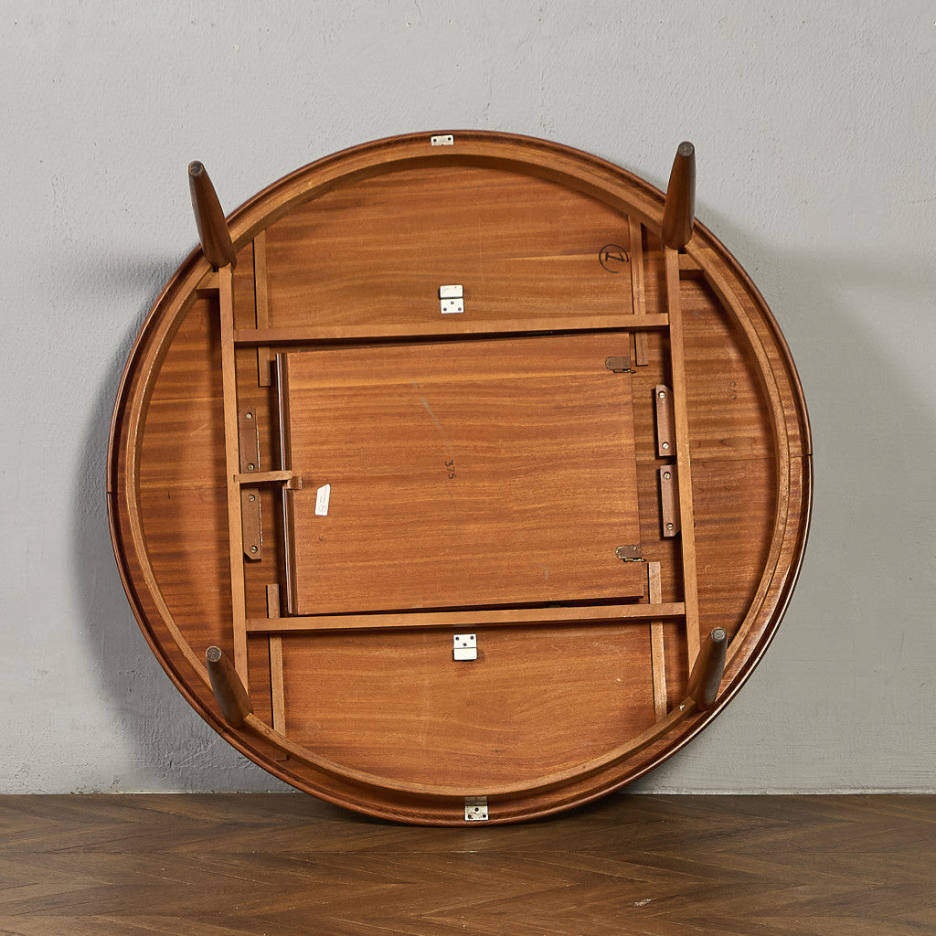 エクステンション ラウンド ダイニングテーブル 天板再塗装済み