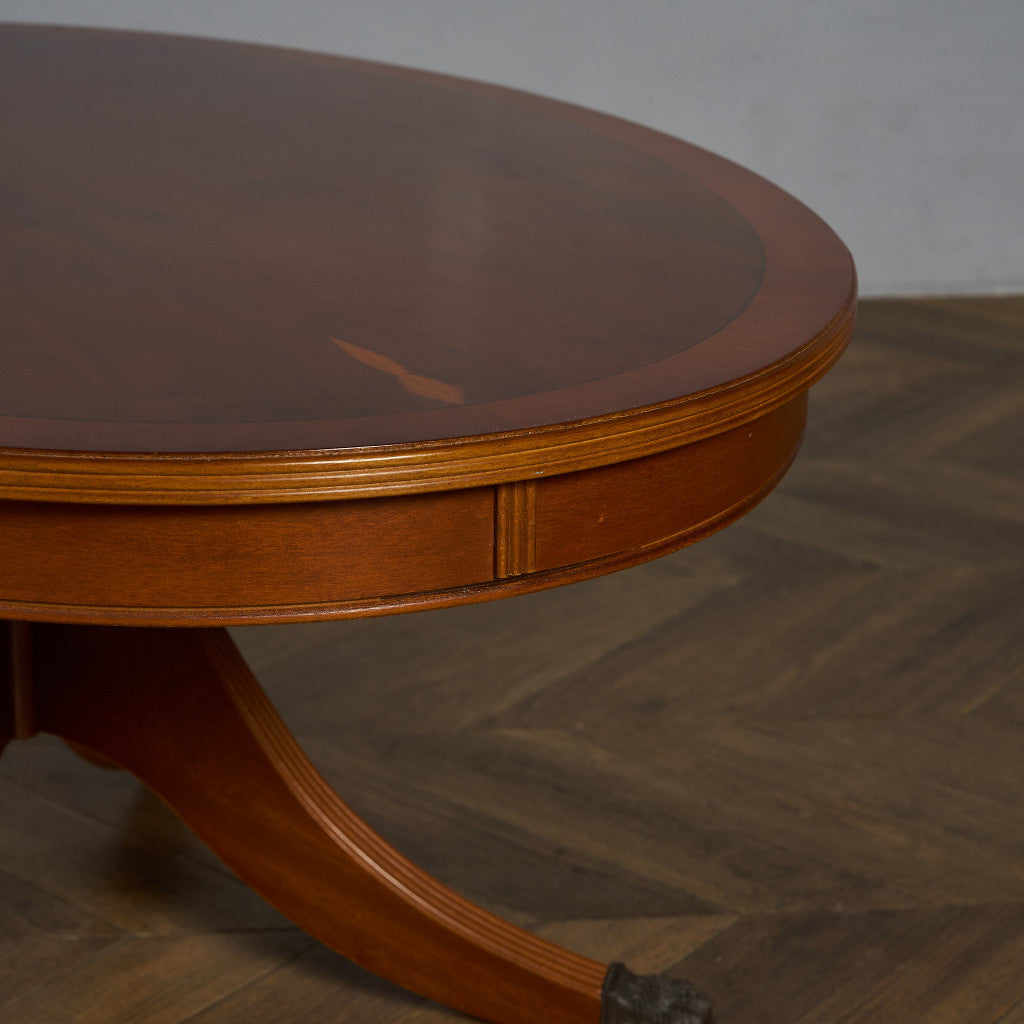 英国クラシック イチイ材 オーバルセンターテーブル