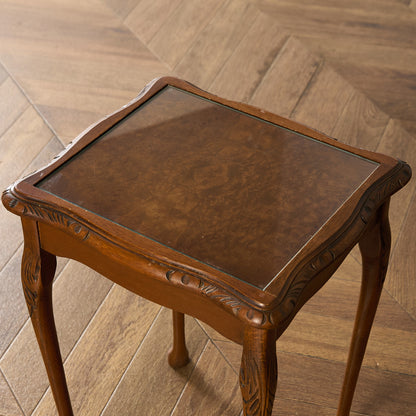 英国 クラシック ガラストップ ネストテーブル #95562