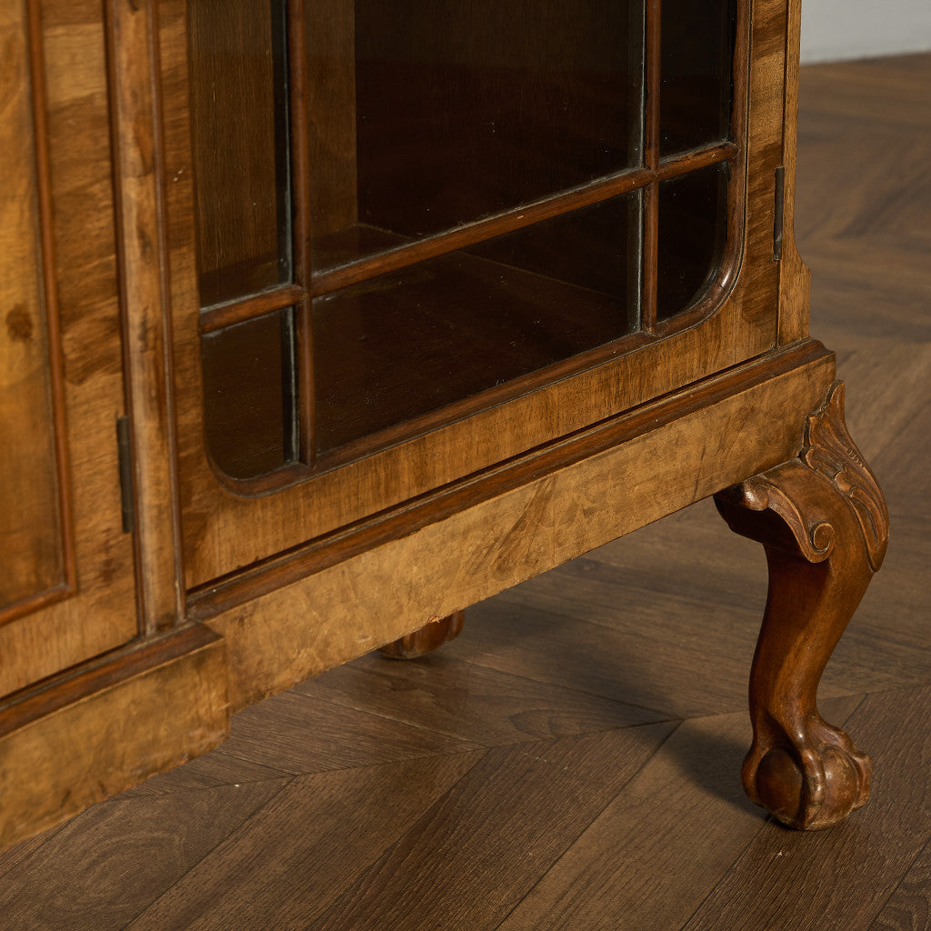 英国 クラシック ウォールナット ブックケース 食器棚