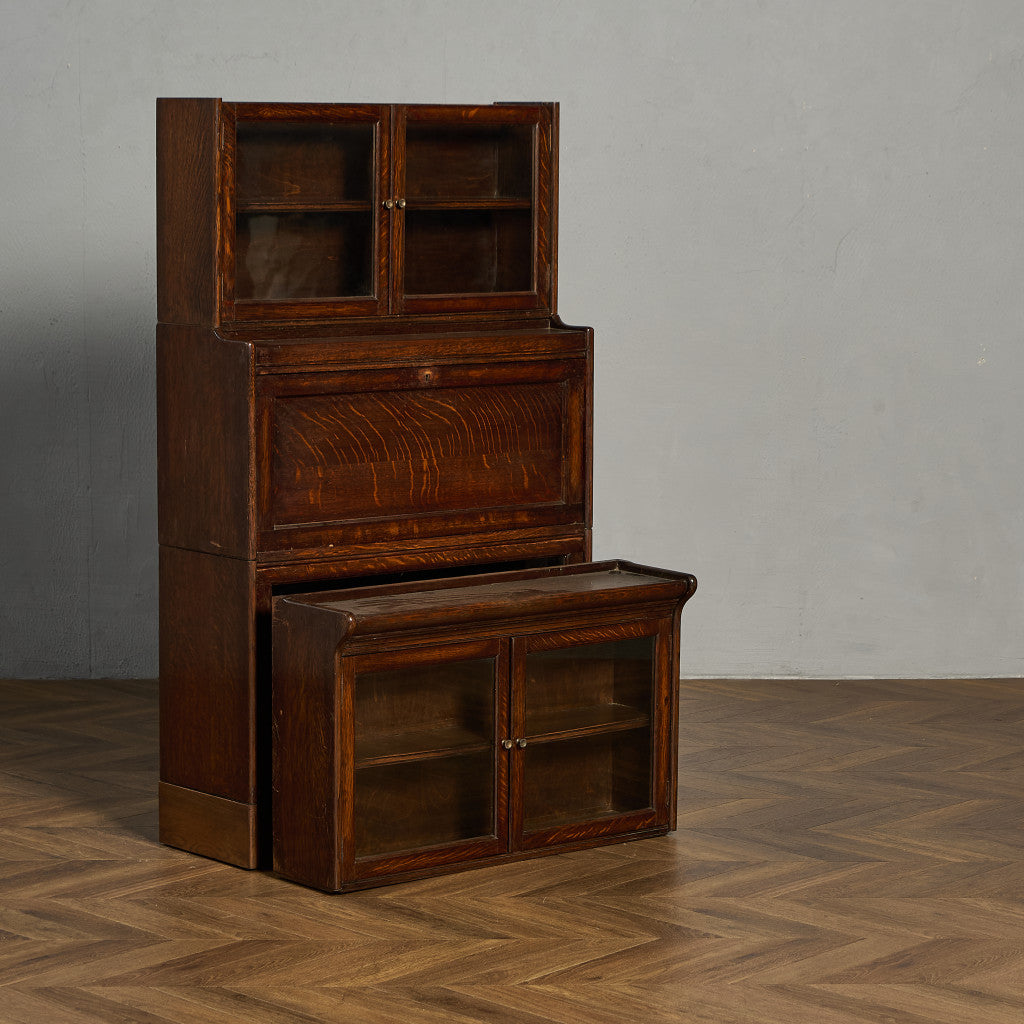 英国 クラシック スタッキング ビューロー ブックケース