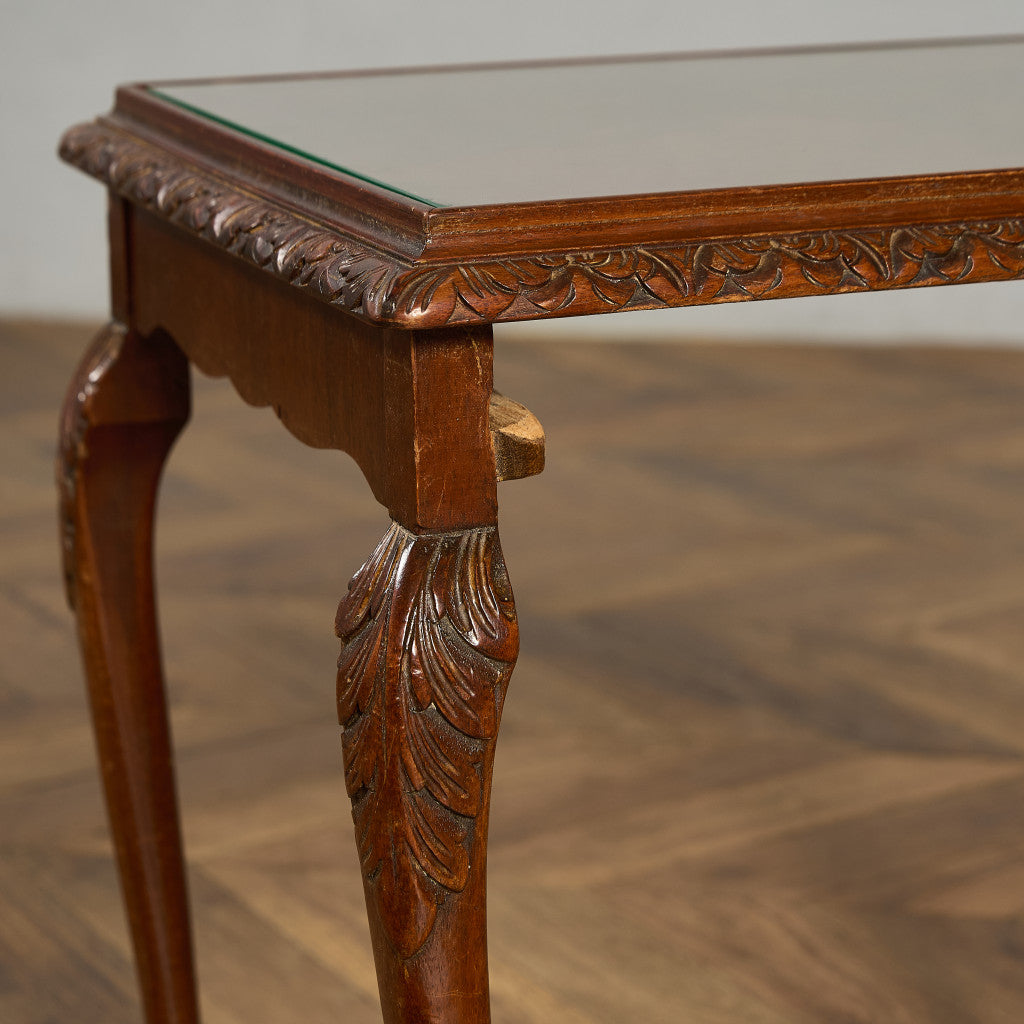 英国 クラシック ガラストップ ネストテーブル