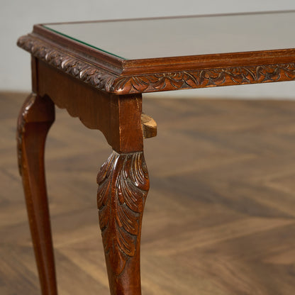 英国 クラシック ガラストップ ネストテーブル