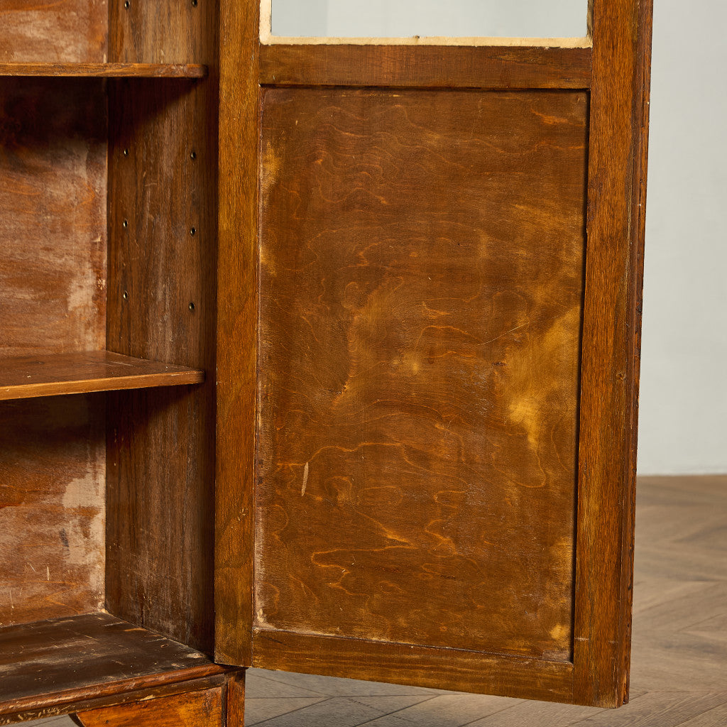 英国 クラシック オーク材 ブックケース 食器棚