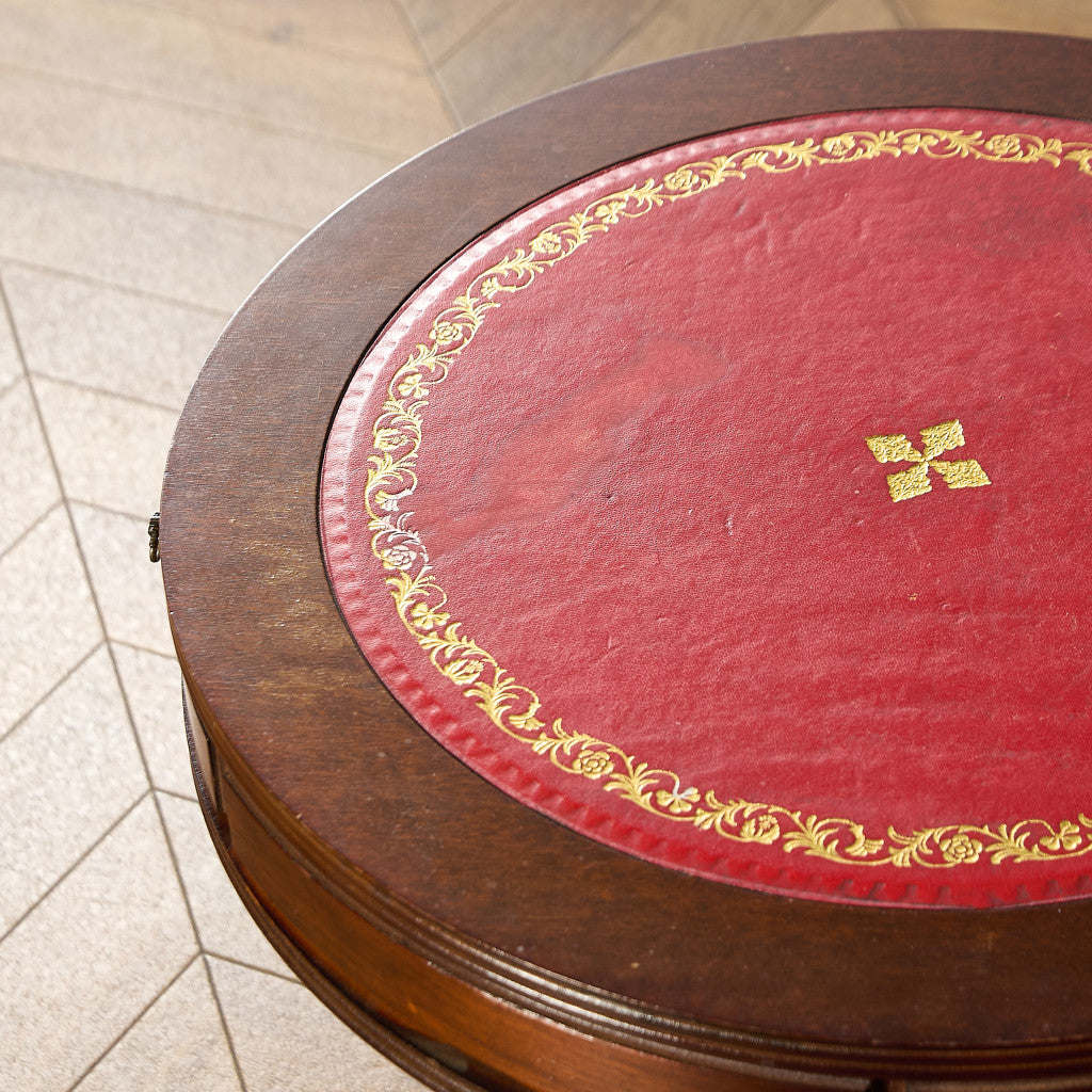 英国 クラシック リージェンシー 様式 ドラムテーブル