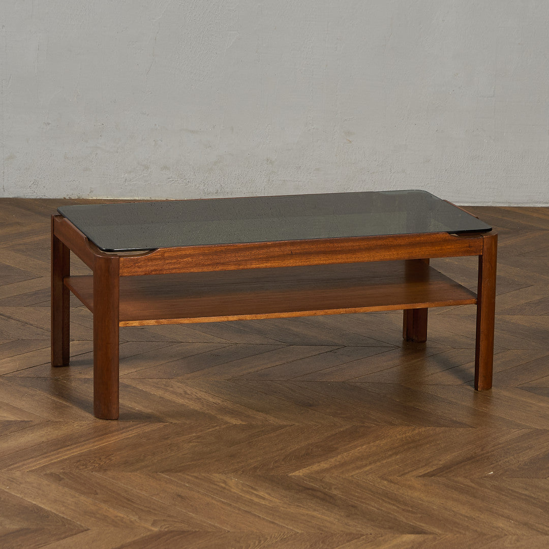 ヴィンテージ スモークガラストップ コーヒーテーブル