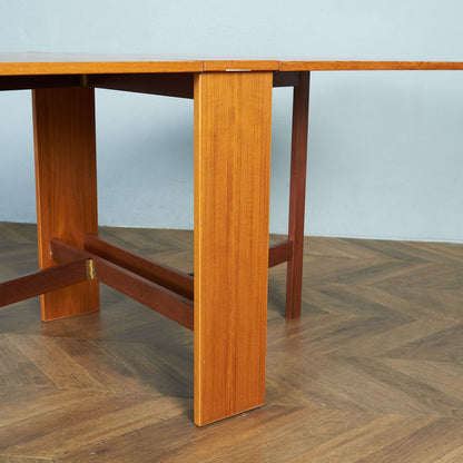 デンマーク Ansager Mobler ヴィンテージ ドロップリーフゲートレッグテーブル / ダイニングテーブル #83632