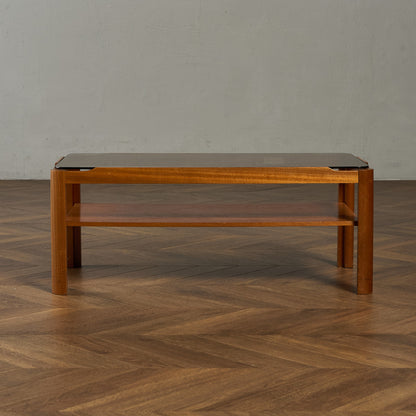 ヴィンテージ スモークガラストップ コーヒーテーブル