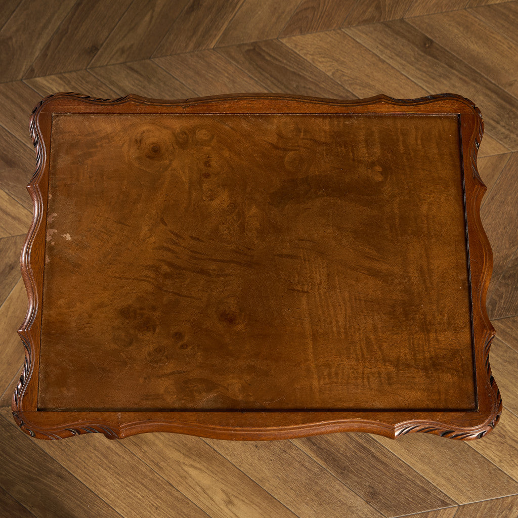 英国 クラシック ガラストップ ネストテーブル