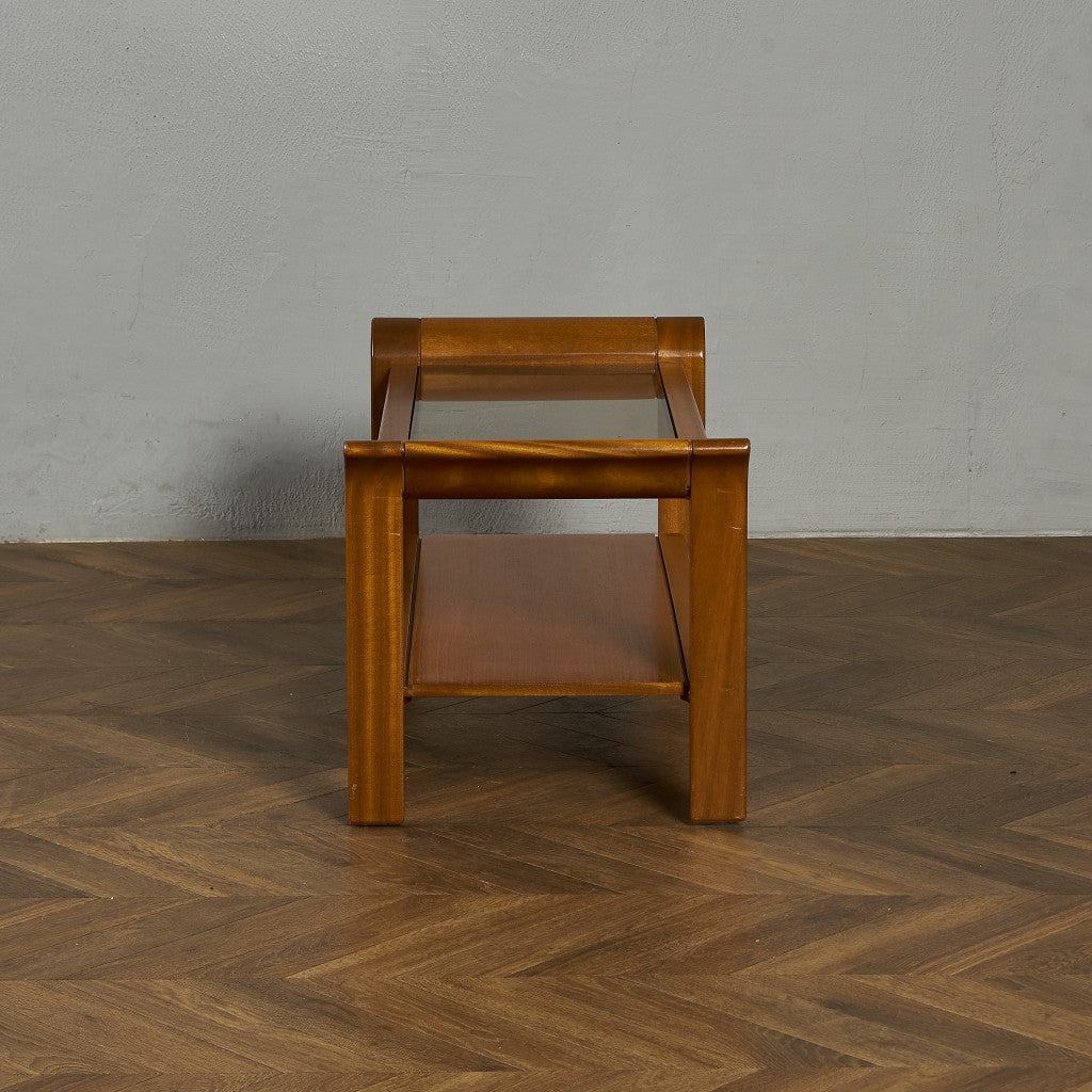 英国 ヴィンテージ スモーク ガラストップ コーヒーテーブル センターテーブル