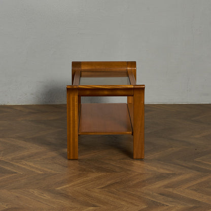 英国 ヴィンテージ スモーク ガラストップ コーヒーテーブル センターテーブル