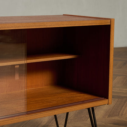 英国 ヴィンテージ ブックシェルフ カスタム アイアンヘアピンレッグ