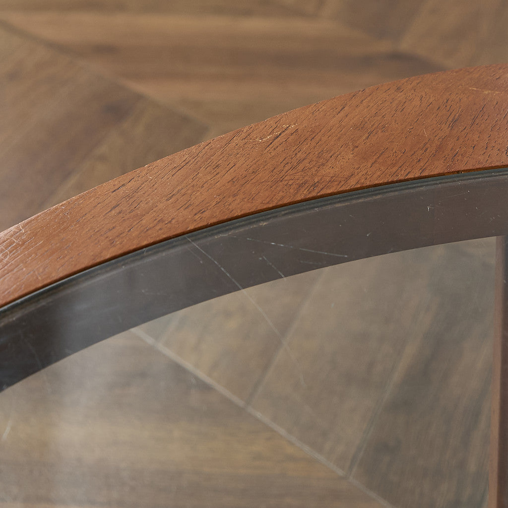 ヴィンテージ トライアングル ガラストップテーブル