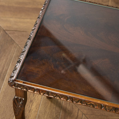 英国 クラシック ガラストップ ネストテーブル