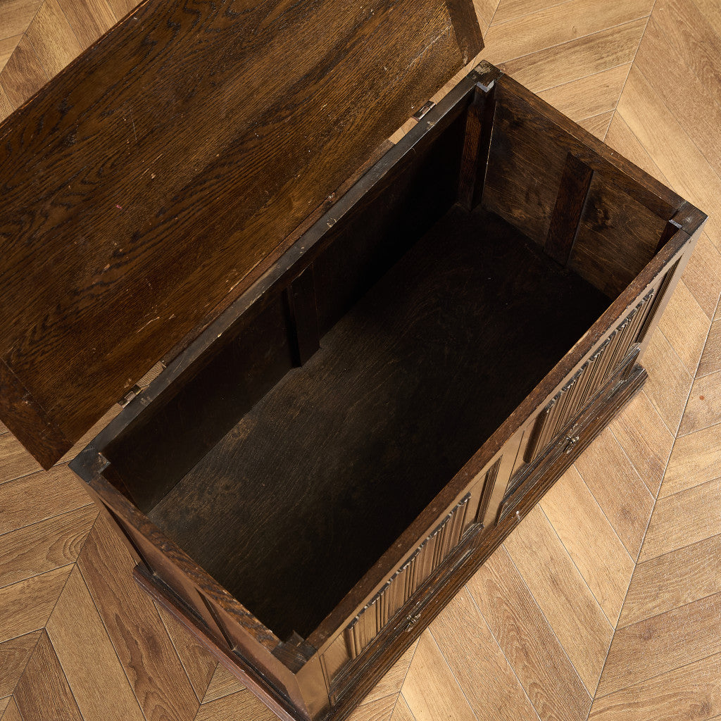 英国 クラシック オーク材 ブランケットボックス