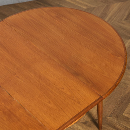 エクステンション ラウンド ダイニングテーブル 天板再塗装済み