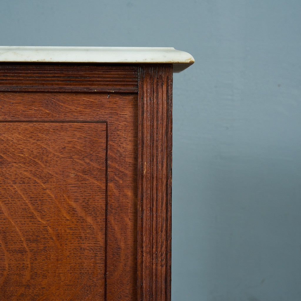 British antique marble top side cabinet #81710