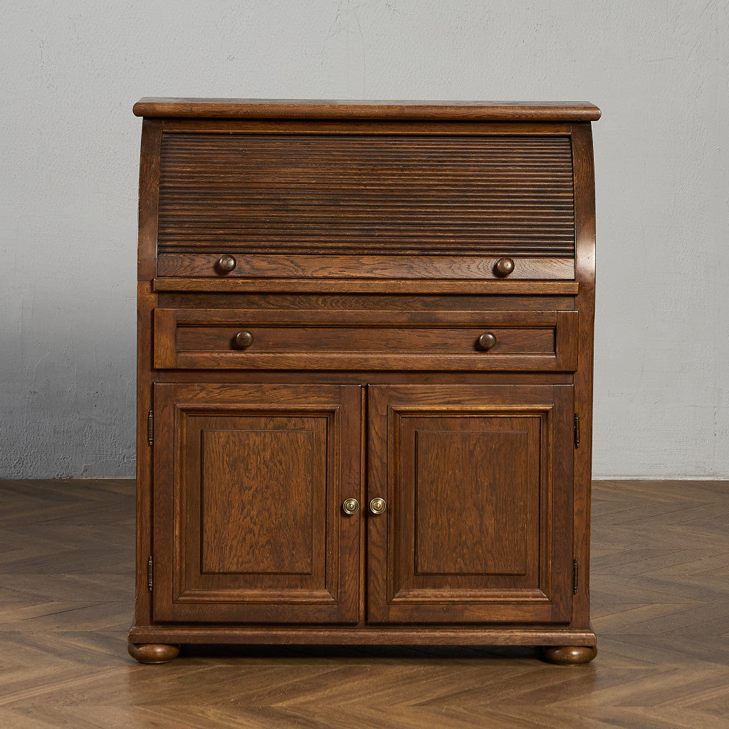 英国 クラシック ロールトップ ライティング ビューロー